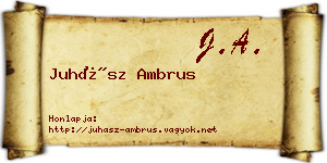 Juhász Ambrus névjegykártya