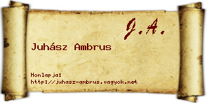 Juhász Ambrus névjegykártya